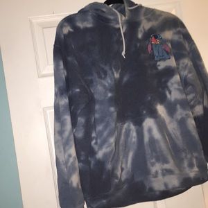 Blue tie dye lilo and stitch hoodie